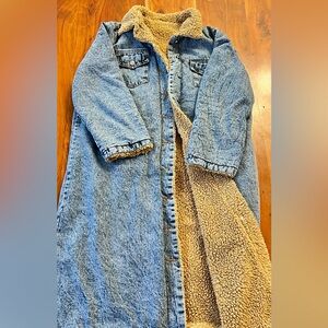 Denim Thermal Lined Maxi Coat